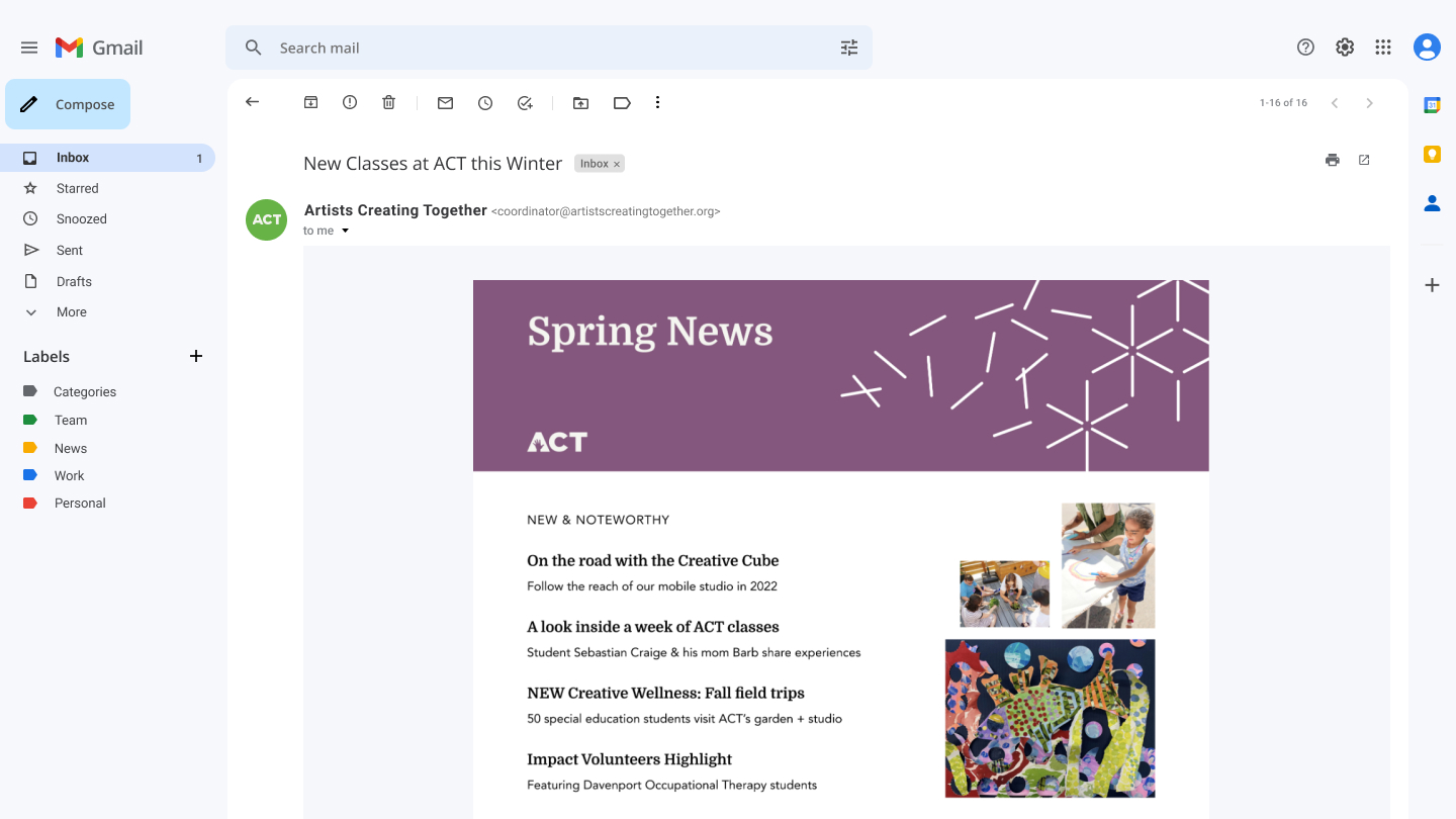 Spring news email newsletter mockup