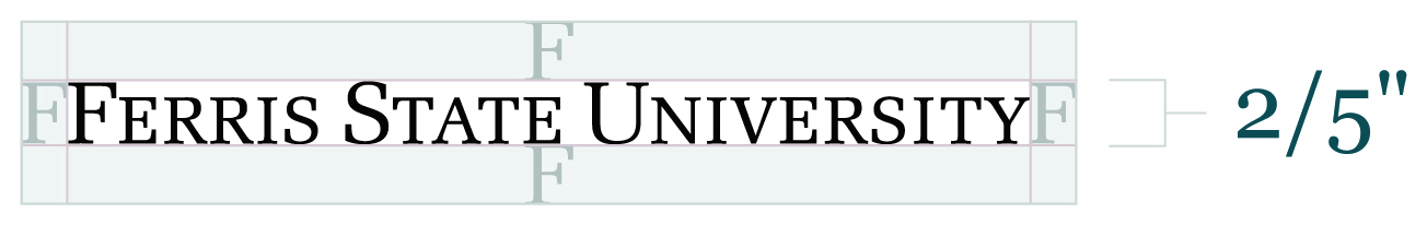 Ferris State University wordmark with minimum size and margin