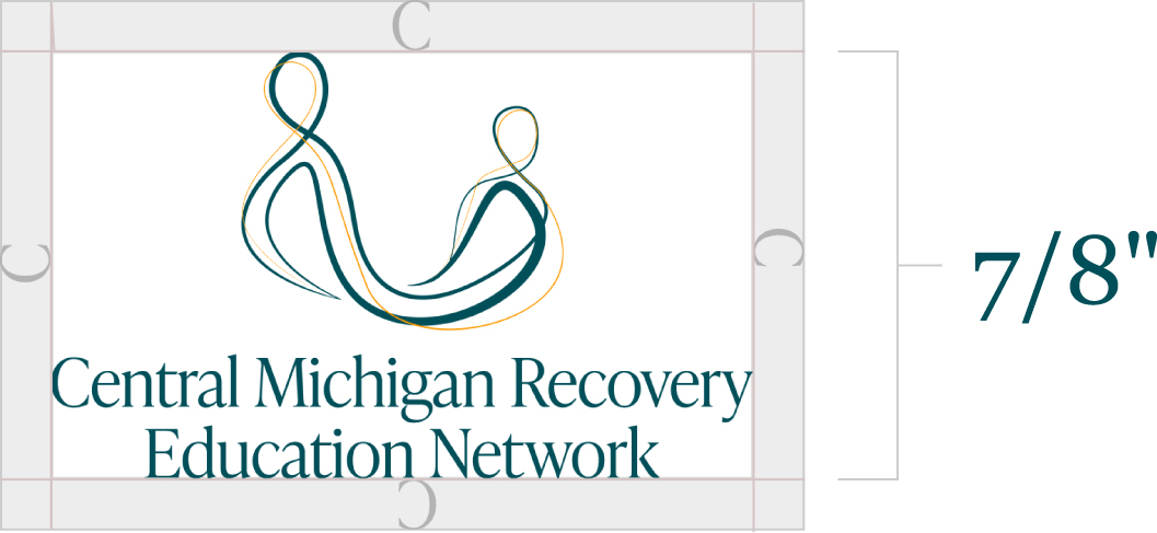 Central Michigan Recovery Education Network full logo signiture with minimum size and margin